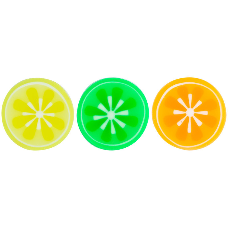 Ластик ArtSpace "Цитрусовые", круглый, термопластичная резина, ассорти, 40*40*8мм