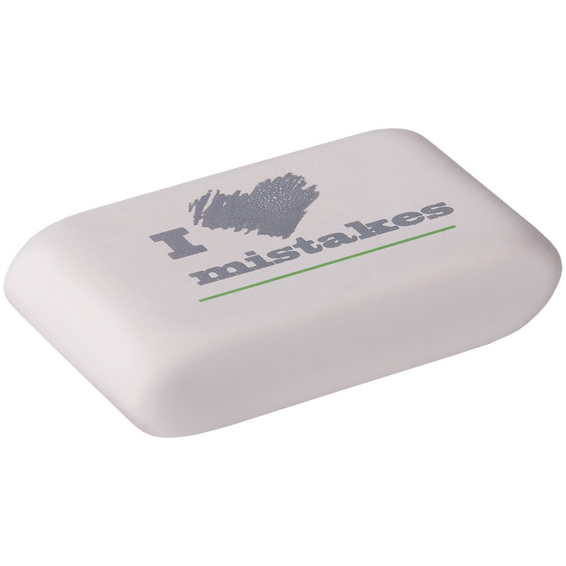 Ластик Berlingo "I love mistakes", прямоугольный,  натуральный каучук, 40*24*10мм