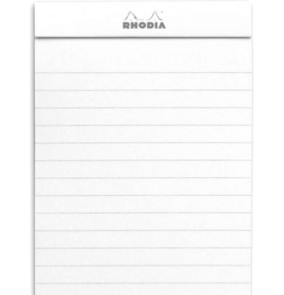Блокнот в линейку Rhodia Basics мягкая обложка белый 8.5 х 12 см / 70 листов / 80 гм