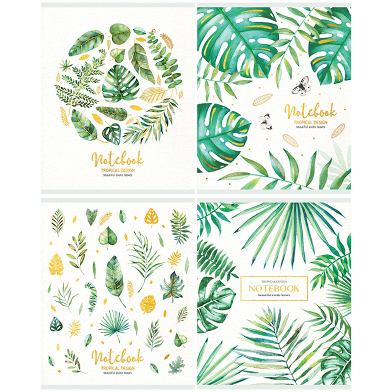 Тетрадь 48л., А5, клетка Greenwich Line "Palm leaves", тиснение фольгой, 70г/м2