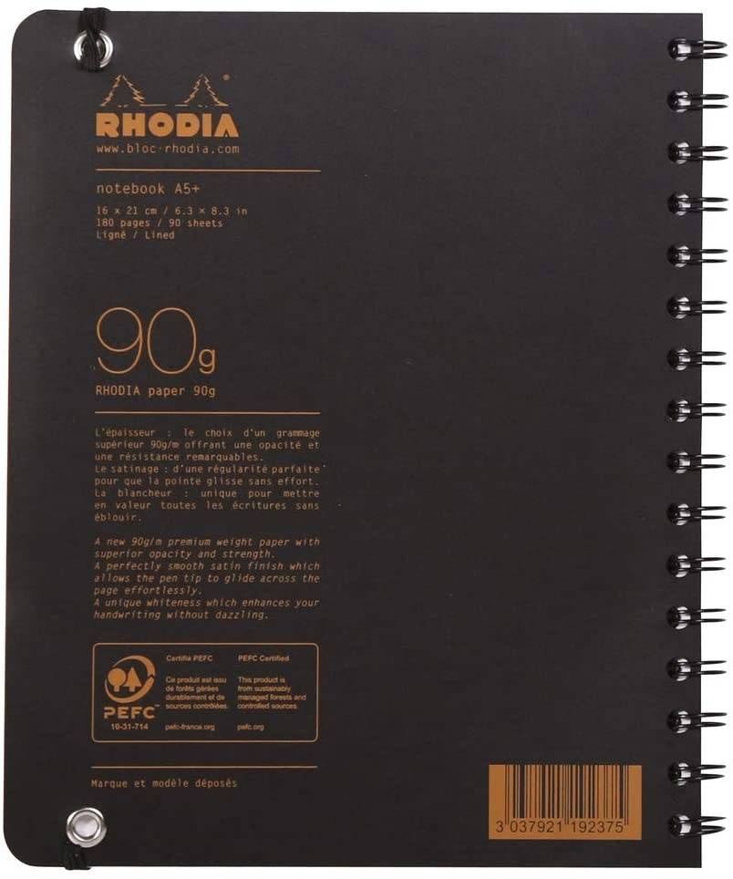 Блокнот в линейку Rhodia Business полипропиленовая обложка черный А5 / 90 листов / 90 гм
