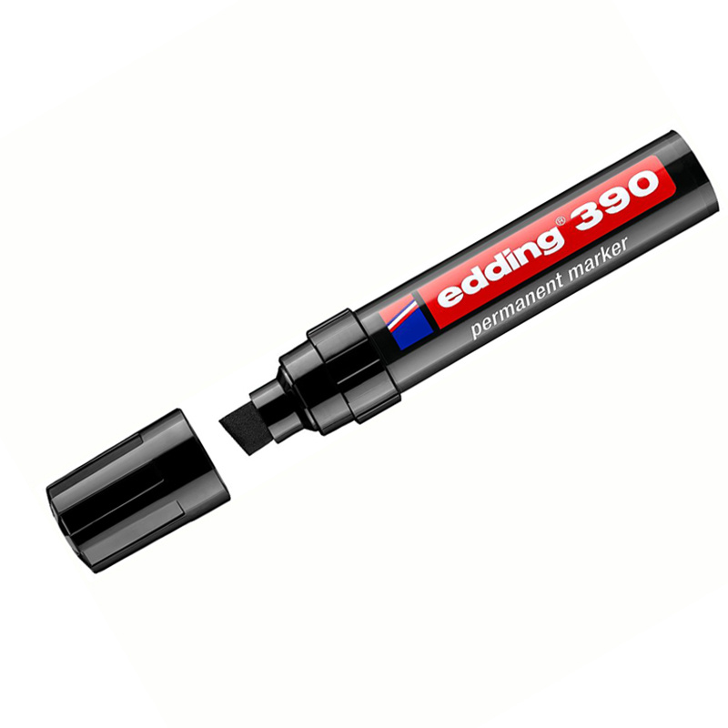 Маркер перманентный промышленный Edding "390" черный, скошенный, 4-12мм
