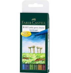 Набор брашпенов &quot;Landscape&quot; Faber-Castell Pitt Artist Pen Brush 6 цветов
