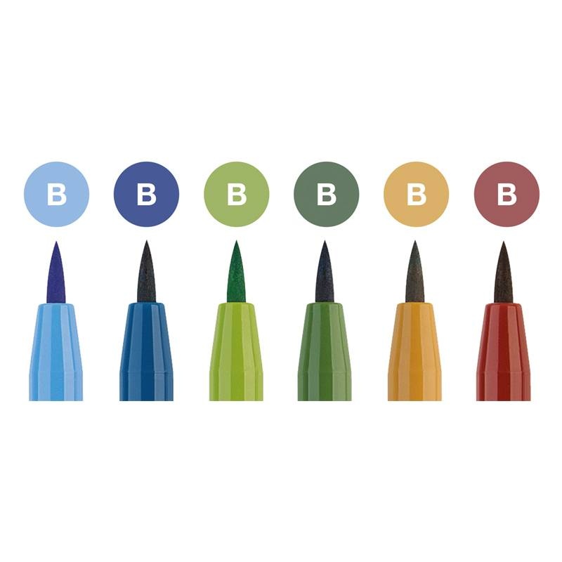 Набор брашпенов "Landscape" Faber-Castell Pitt Artist Pen Brush 6 цветов купить в магазине Дудлинг.Ру