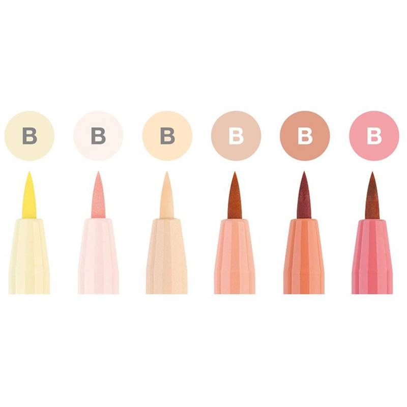 Набор брашпенов "Light Skin" Faber-Castell Pitt Artist Pen Brush 6 цветов купить в магазине Дудлинг.Ру