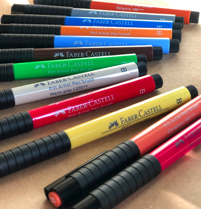 Набор брашпенов "Manga Shonen" Faber-Castell Pitt Artist Pen Brush 6 цветов купить в магазине Дудлинг.Ру с доставкой