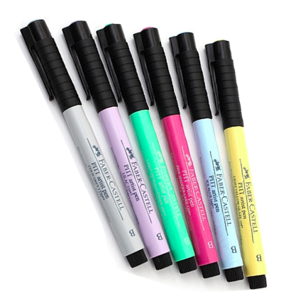 Набор брашпенов "Пастельные цвета" Faber-Castell Pitt Artist Pen Brush 6 цветов купить в художественном магазине Дудлинг.Ру с доставкой по РФ и СНГ