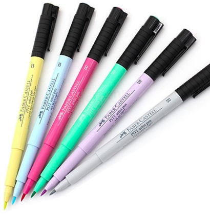 Набор брашпенов "Пастельные цвета" Faber-Castell Pitt Artist Pen Brush 6 цветов купить в художественном магазине Дудлинг.Ру с доставкой по РФ и СНГ