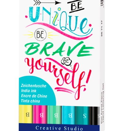 Набор линеров и брашпенов для леттеринга "Базовый" Faber-Castell Pitt Artist Pen 6 цветов купить в художественном магазине Дудлинг.Ру с доставкой по РФ и СНГ