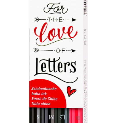 Набор линеров и брашпенов для леттеринга "Валентинка" Faber-Castell Pitt Artist Pen 4 штуки купить в художественном магазине Дудлинг.Ру с доставкой по РФ и СНГ