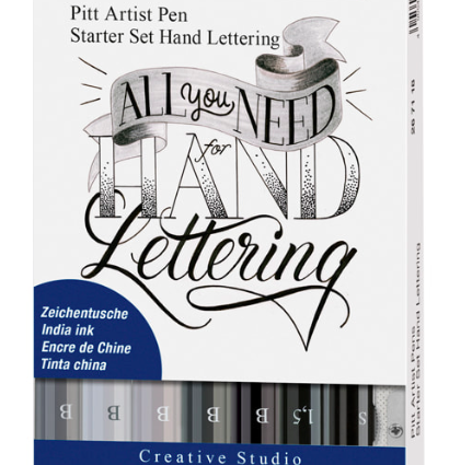 Набор линеров и брашпенов для леттеринга "Оттенки серого" Faber-Castell Pitt Artist Pen 7 штук + карандаш и точилка купить в художественном магазине Дудлинг.Ру с доставкой по РФ и СНГ