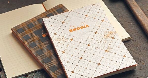 Блокнот в клетку Rhodia Heritage Chevrons мягкая обложка кремовый А5 / 70 листов / 90 гм