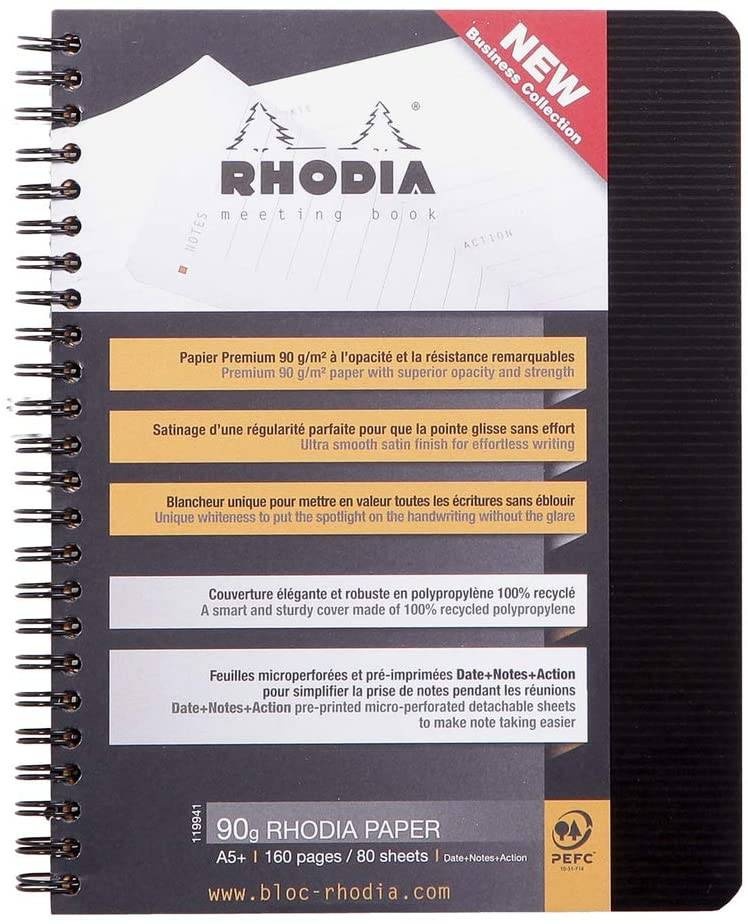 Ежедневник Rhodiactive линейка полипропиленовая обложка черный А5 / 80 листов / 90 гм