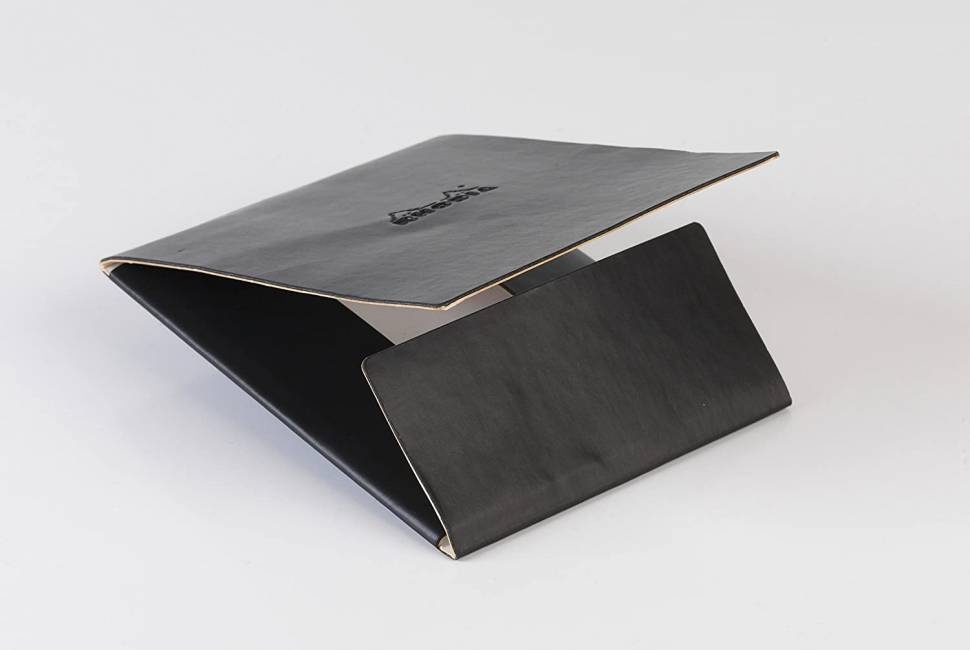Обложка Rhodia с логотипом кожаная черная А5