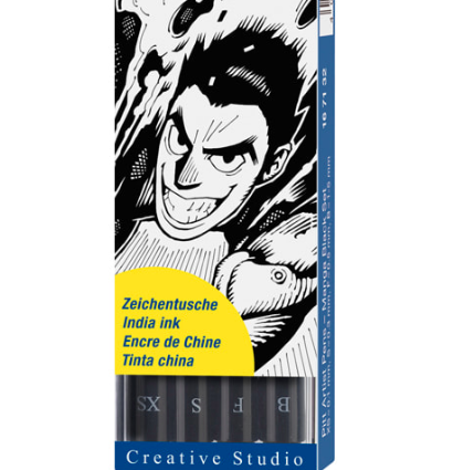 Набор черных линеров и брашпенов "Manga Black" Faber-Castell Pitt Artist Pen 4 штуки купить в художественном магазине Дудлинг.Ру с доставкой по РФ и СНГ